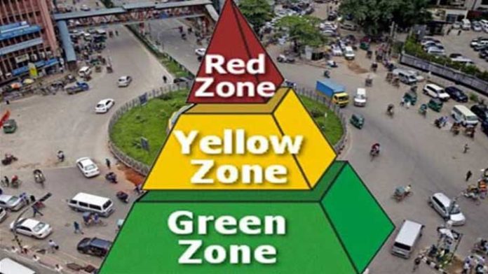 red yellow green zone